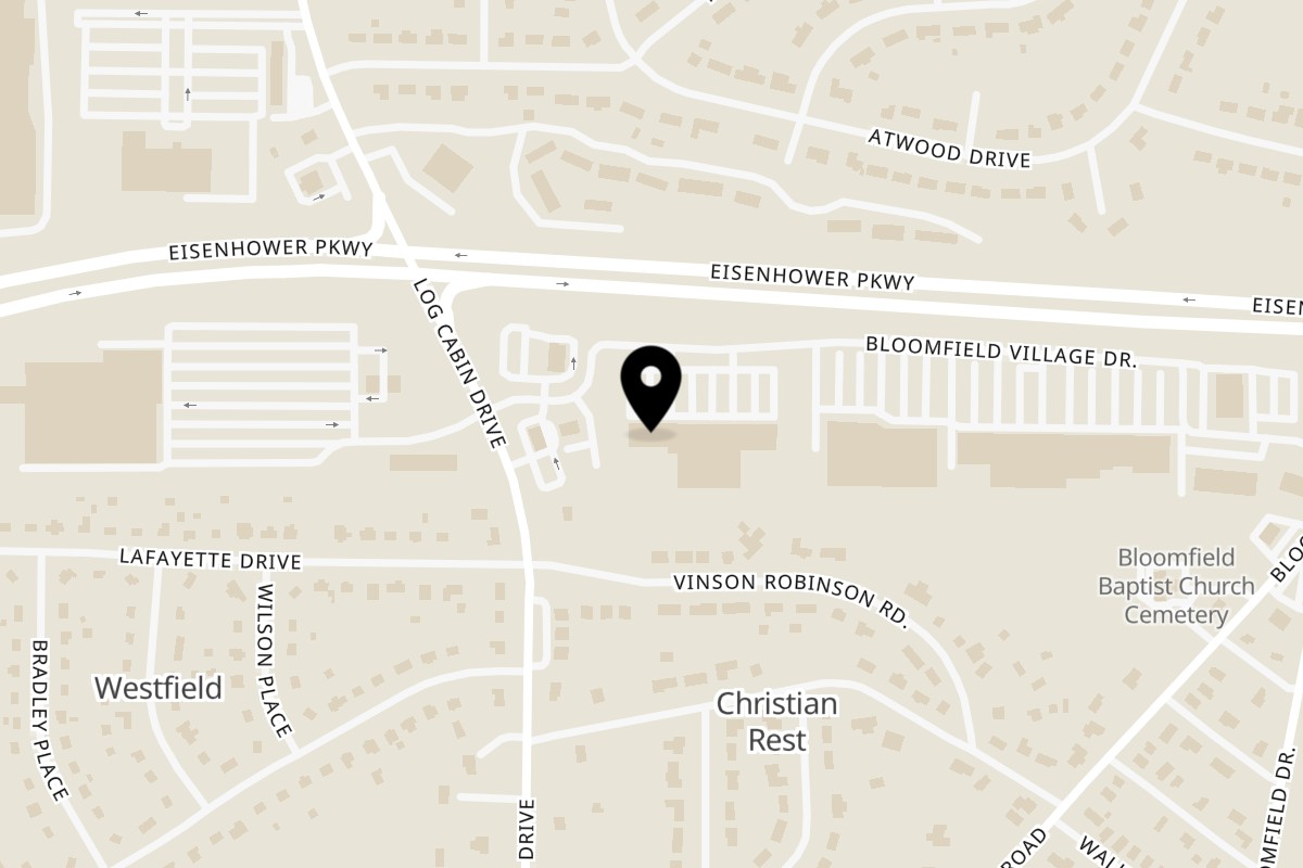 Map showing the location of BOMBAY CURRY on 3892 Bloomfield Village Dr in Macon